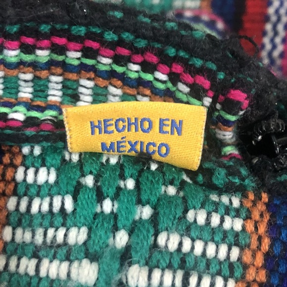 Artesanias Pinzon Backpack Bag Multicolor Boho Woven Baja Travel Vacation Mexico - Picture 11 of 13